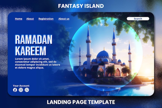 El fondo de la web de psd ramadan kareem