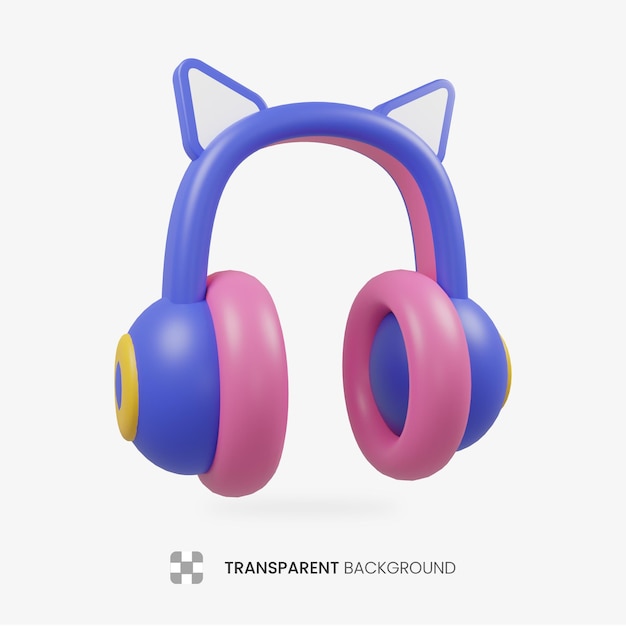 Fone de ouvido 3D fofo