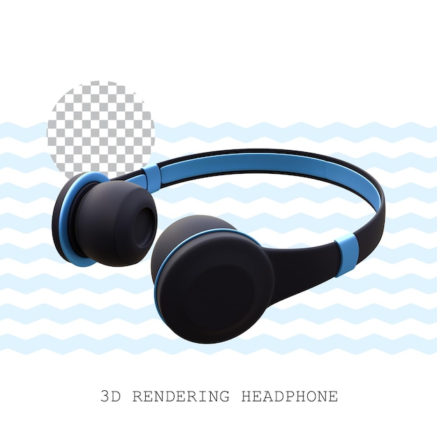 Fone de ouvido com renderização 3d