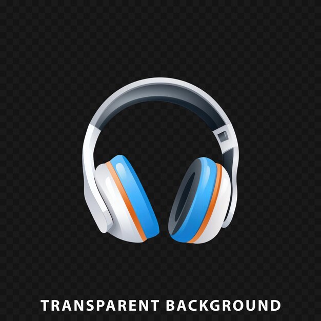 PSD fone de ouvido de renderização 3d isolado em fundo transparente