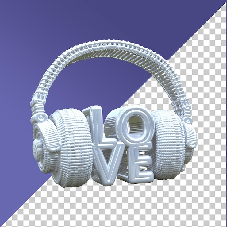PSD fone de ouvido dj love white