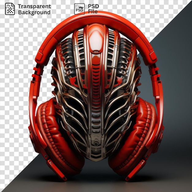 PSD fone de ouvido transparente em forma de cabeça de robô