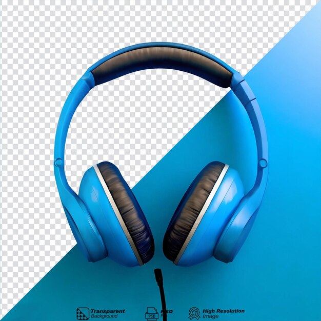 PSD fones de ouvido azuis 3d isolados em fundo transparente