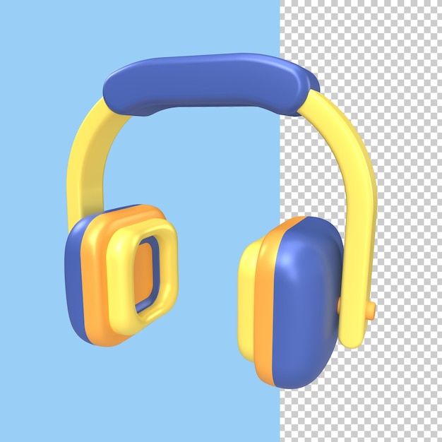 Fones de ouvido de renderização 3d