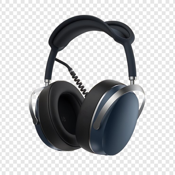 PSD fones de ouvido isolados em fundo de estampa