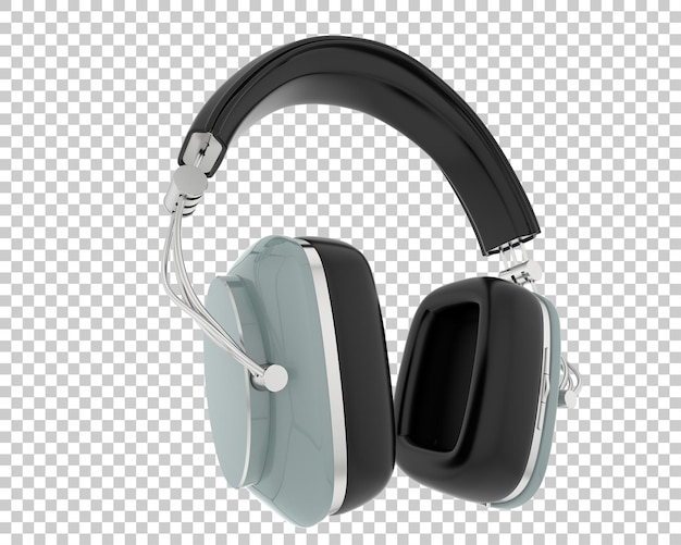 Fones de ouvido isolados na ilustração de renderização 3d de fundo transparente