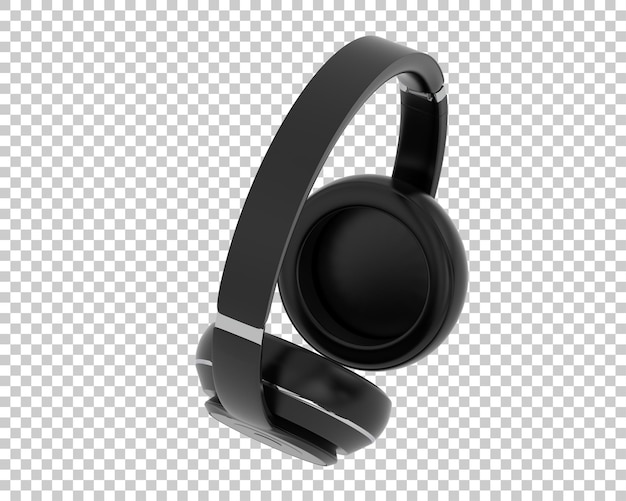 Fones de ouvido isolados na ilustração de renderização 3d de fundo transparente