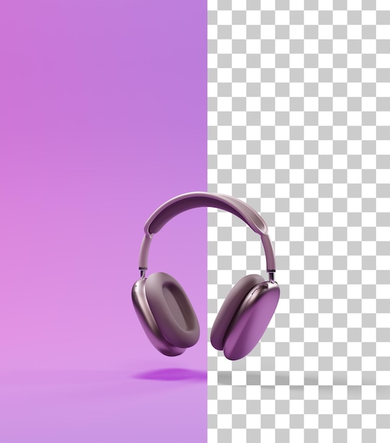 Fones de ouvido modernos realistas renderização em 3d fones de ouvido elegantes