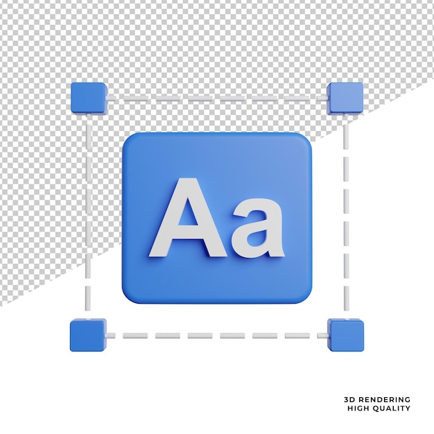 Font Design Sign front view icons 3d rendering illustration on transparent background