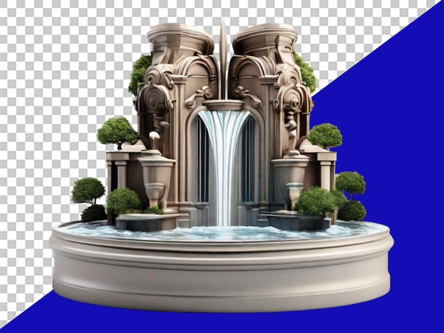 PSD fontaine 3d sur fond transparent