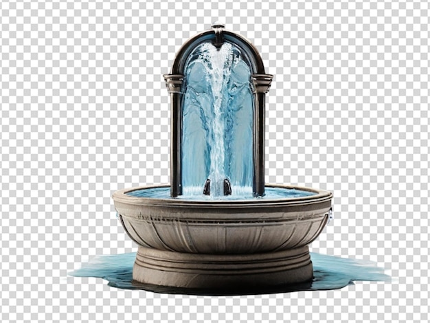 PSD une fontaine d'eau sur un fond transparent