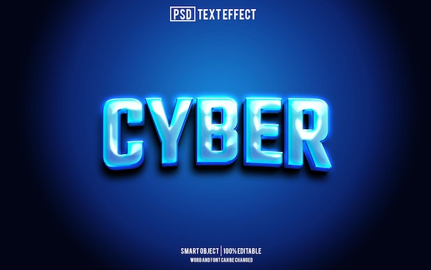 fonte de efeito de texto cibernético tipografia editável texto 3D