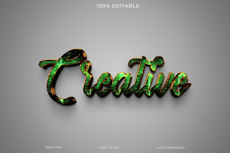 PSD fonte de efeito de texto criativo tipografia editável estilo de texto 3d