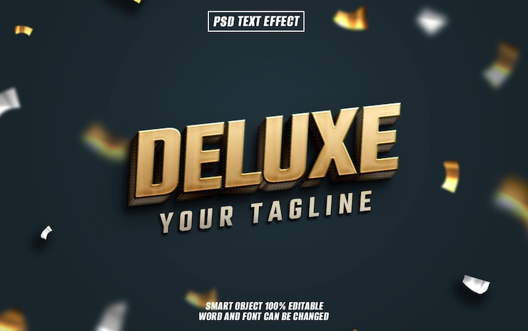 PSD fonte de efeito de texto de luxo tipografia editável texto 3d