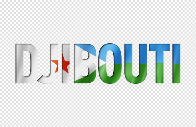 PSD fonte de texto da bandeira do djibuti