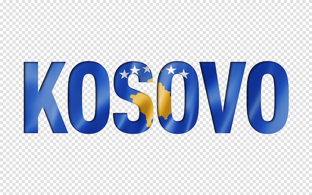 PSD fonte de texto da bandeira do kosovo