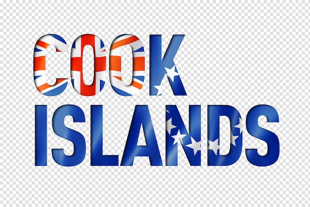 PSD fonte de texto de bandeira das ilhas cook