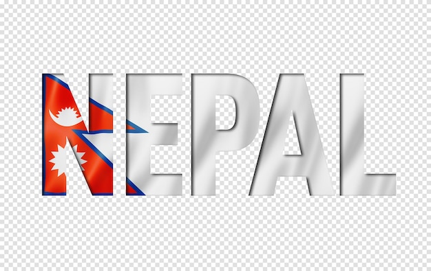 PSD fonte de texto de bandeira do nepal