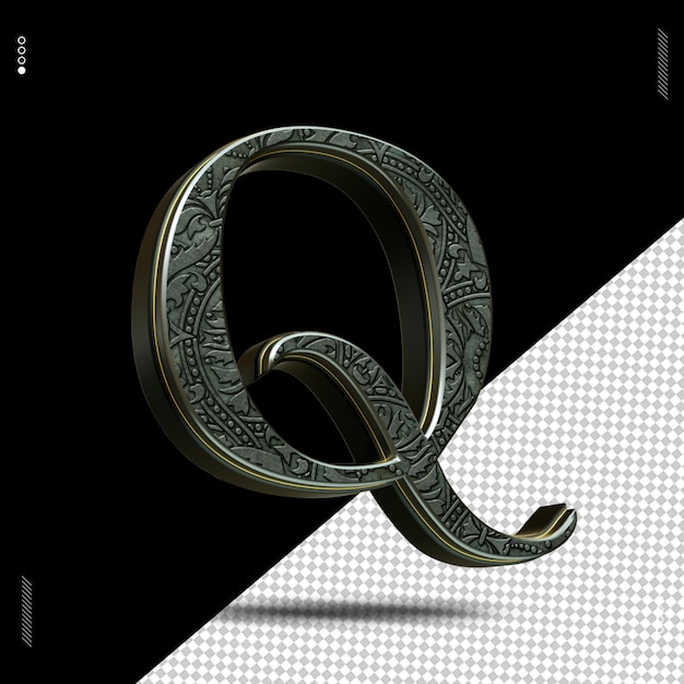 Fonte de lettres 3D en or médiéval