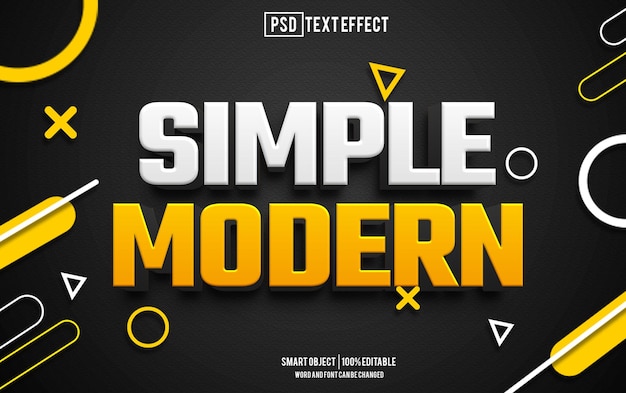 PSD fonte moderna de efeito de texto branco simples tipografia editável texto 3d