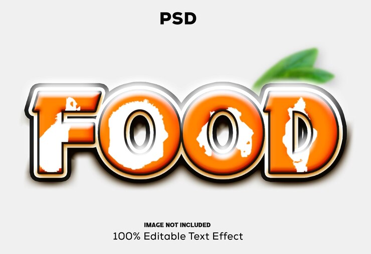 PSD food 3d text effect