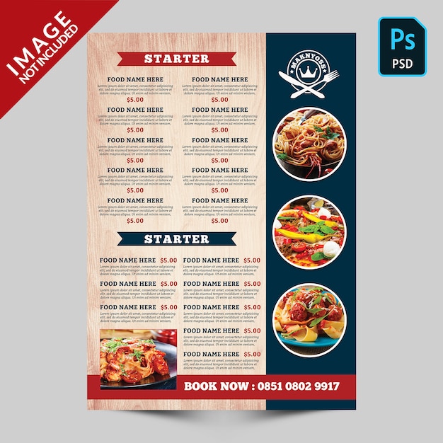 Food and Beverage Book Speisekarte