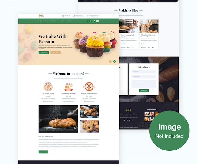 PSD food bakery website design