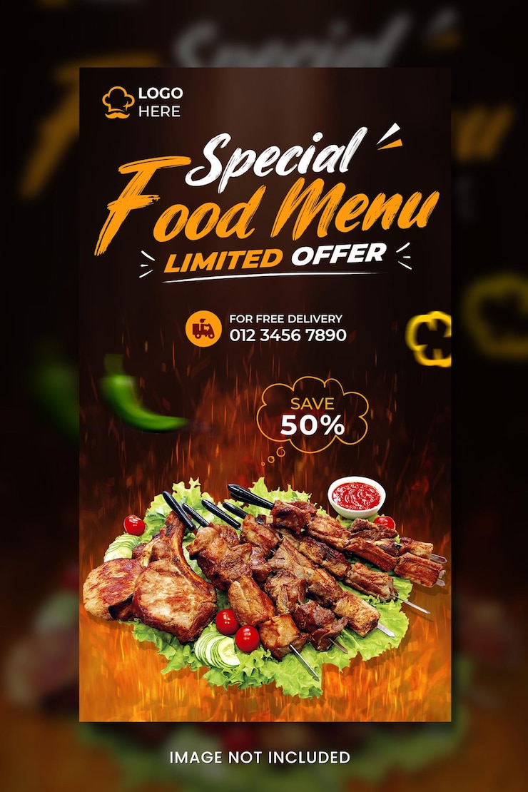 Food banner design template