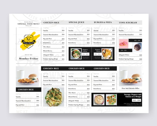 PSD food board design für restaurant