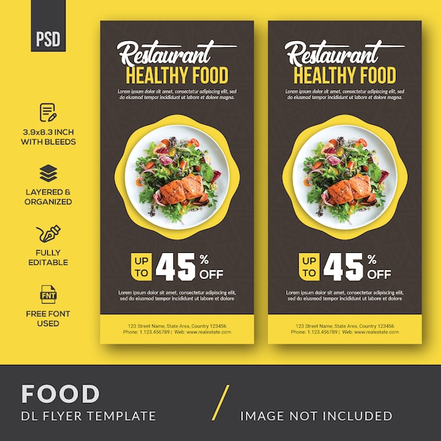 PSD food dl flyer template