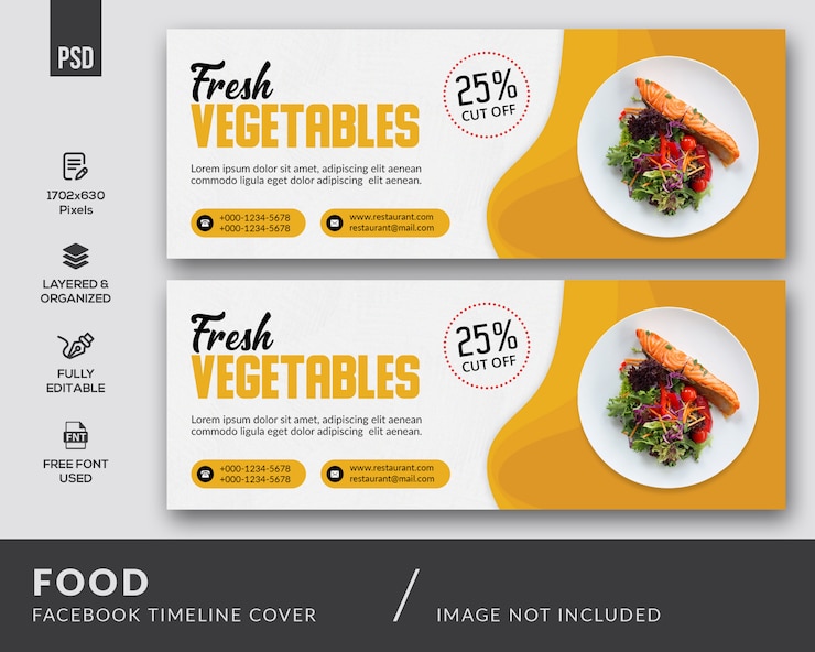 PSD food facebook cover template