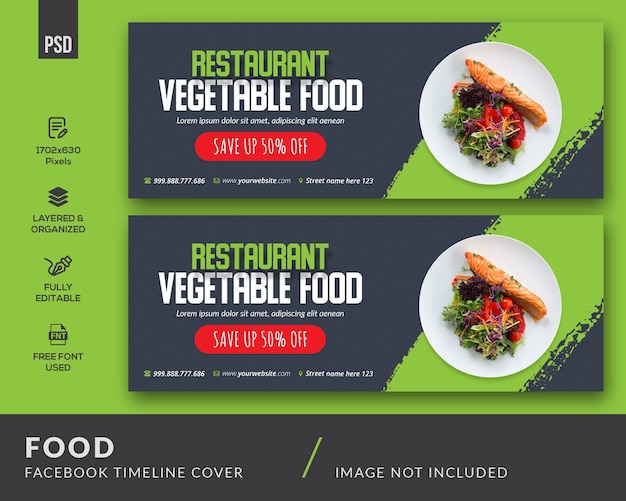 PSD food facebook cover template