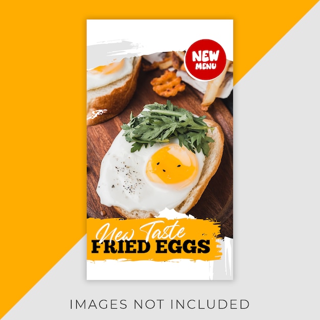 PSD food instagram flyer stories template restaurant