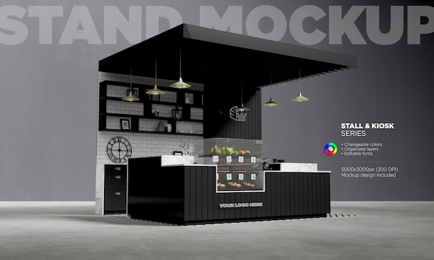 Food Kiosk oder Food Cart Mockup