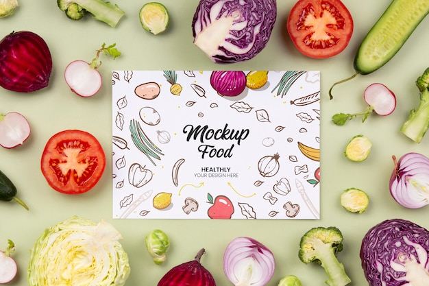 PSD food-konzept und food-gruppen-mock-up