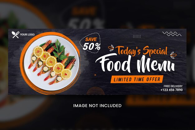 PSD food menu pizza facebook-cover-vorlage