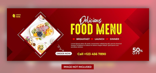 Food menu social media facebook-banner-vorlage