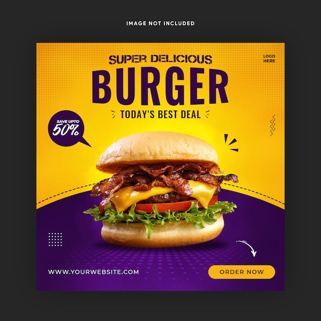 Food Menü Werbung Social Media Instagram Banner Vorlage