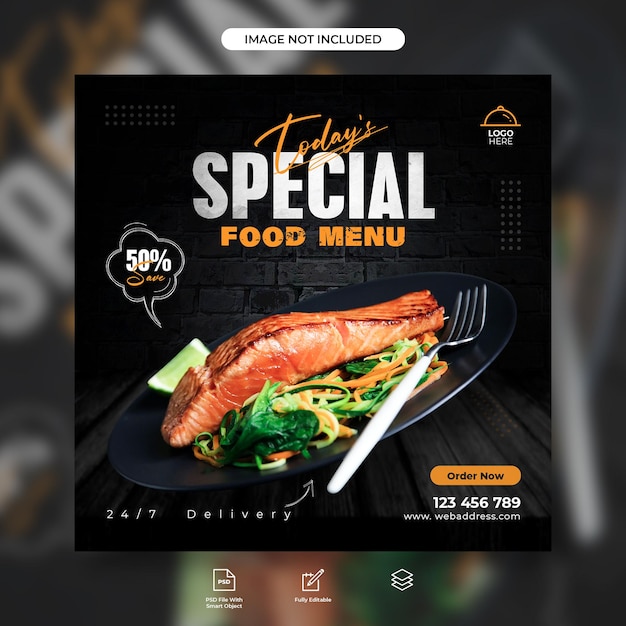 Food restaurant menü promotion banner social media post