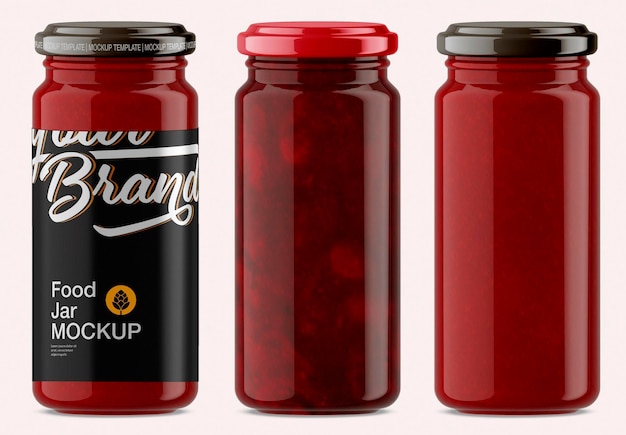 Food sauce jar mockup design isoliert