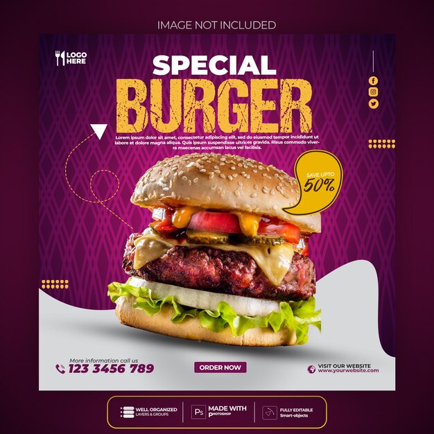 Food Social Media Banner Post Vorlage
