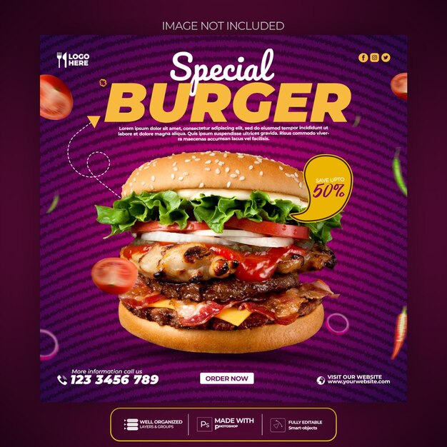 Food Social Media Banner Post Vorlage
