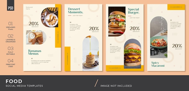 PSD food social media design instagram stories