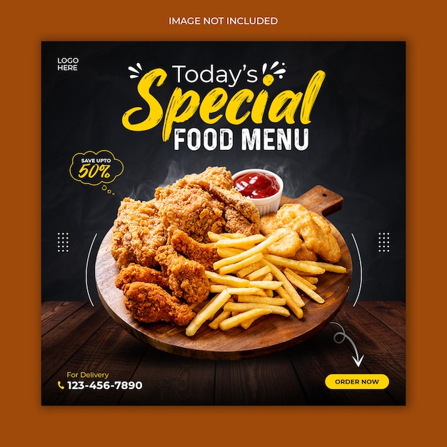 Food social media instagram banner post design vorlage