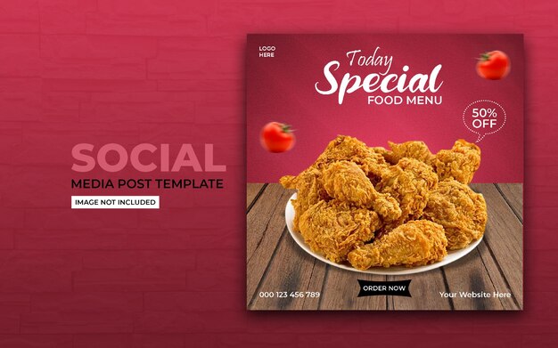 PSD food social media post banner vorlage