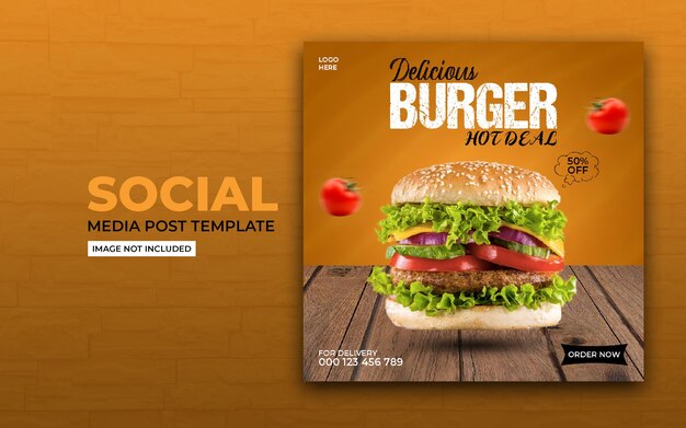 PSD food social media post banner vorlage