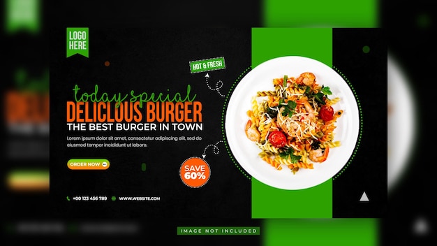 Food Social Media Promotion und Instagram Banner Post Design Vorlage