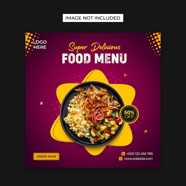 Food Social Media und Instagram Post Vorlage