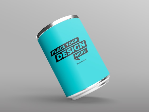 PSD food tin can mockup