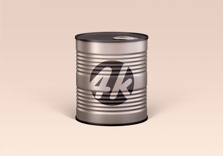 PSD food tin can mockup